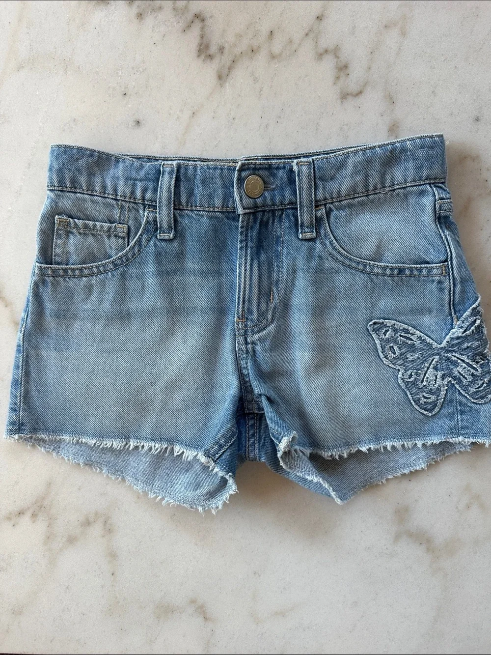 GAP Kids Low Rise Stride Denim Shorts | GAP kids butterfly jean shorts